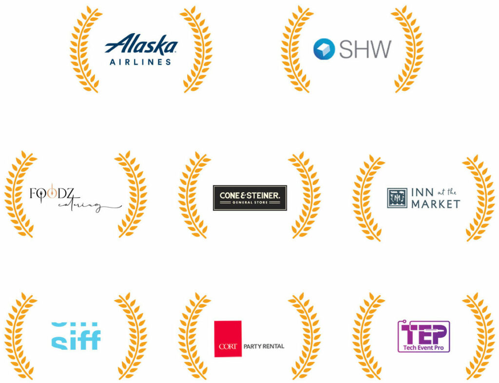 Alaska Airlines, SHW, Foodz Catering, Cone & Steiner, Inn at the Market, SIFF, Cort, TEP