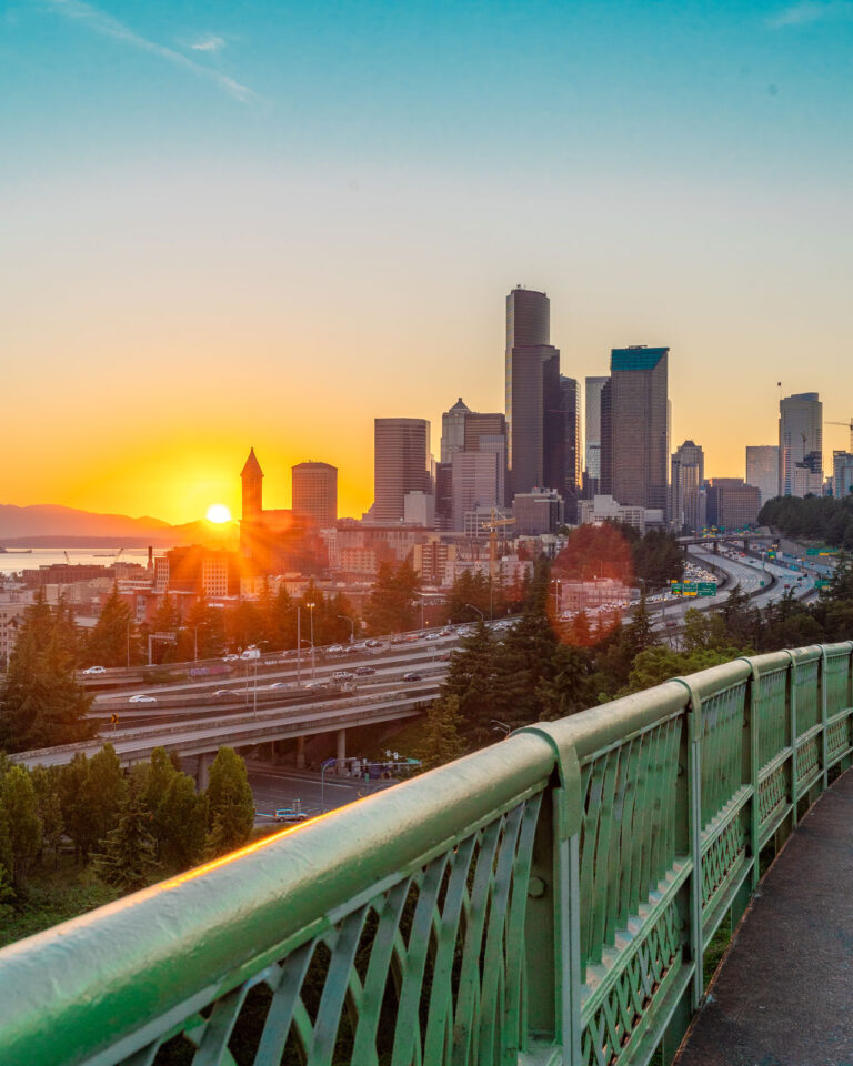 Sunset on the Seattle skyline from Dr. Jose P Rizal Bridge