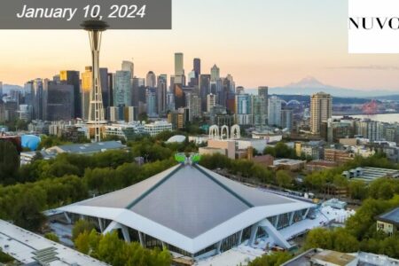 A view of Seattle including Climate Pledge Arena