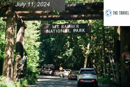 National Park entrance to Mt Rainier National Park