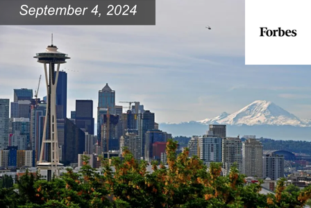 Seattle skyline and Mount Rainier from Kerry Park