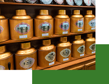 Display jars of loose leaf tea at Seattle Best Tea