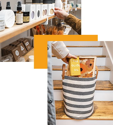 Interior product shots of Fruit Super