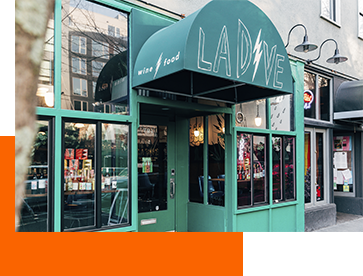 Exterior shot of the entrance to La Dive