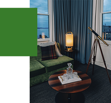 Interrior image of guest room at The Alexis Hotel